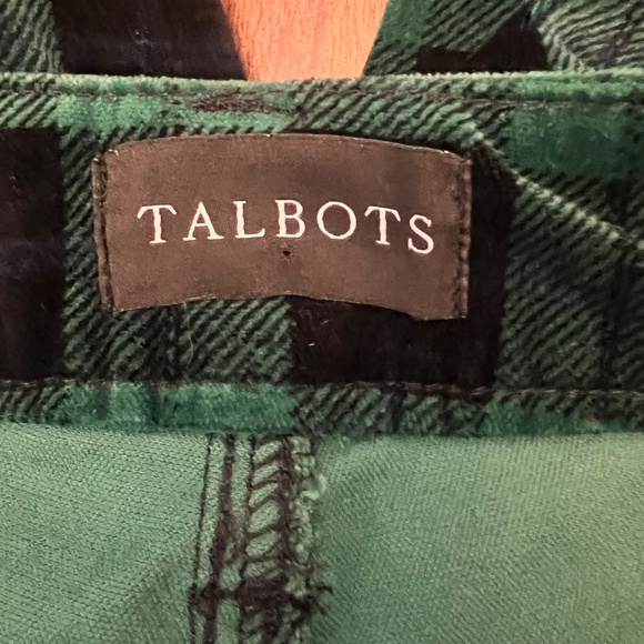 Talbots Women's Stretch Velveteen Straight Leg Holiday Plaid, Size 2P - Picture 8 of 13